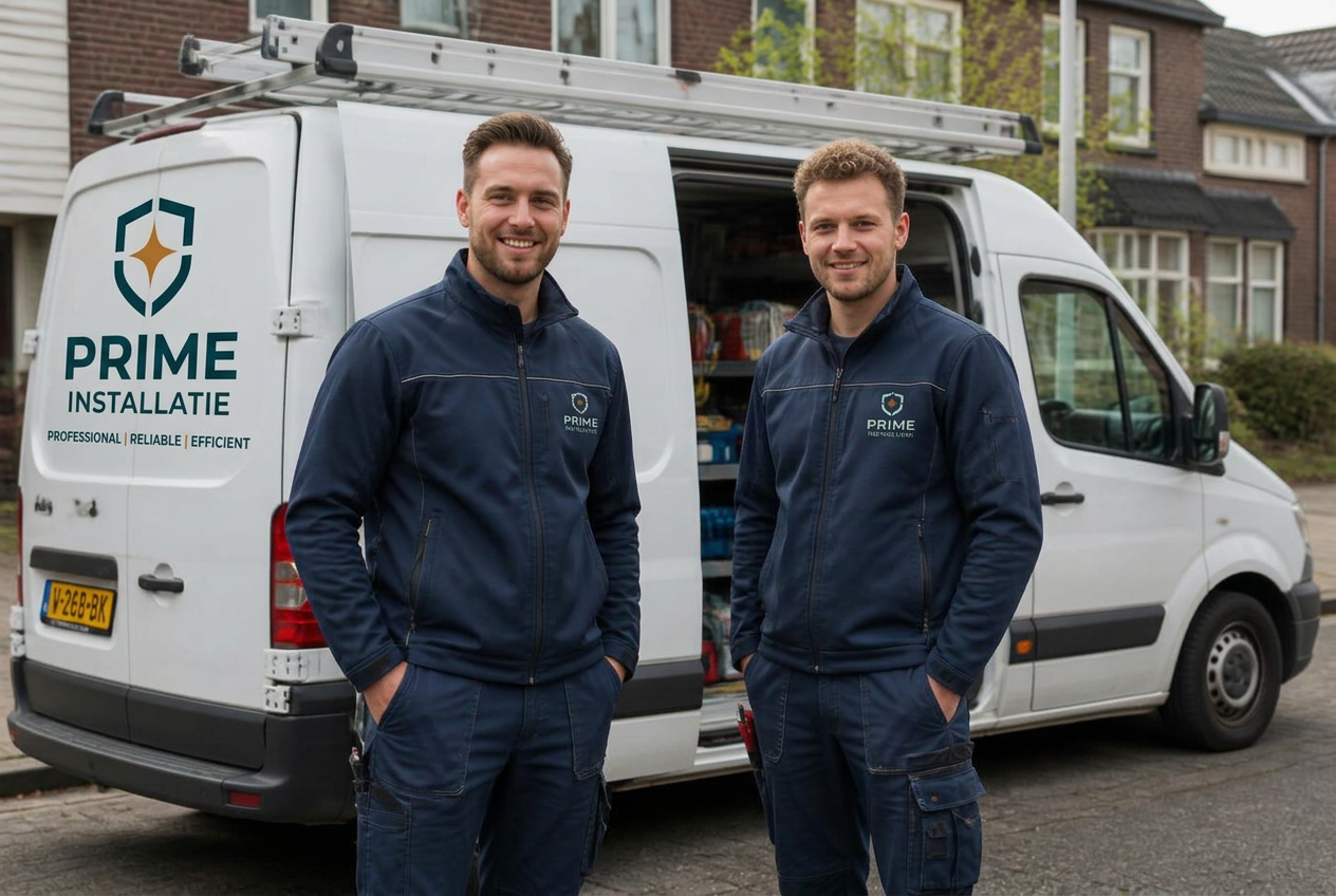 Monteurs en servicebus van Prime Installatie B.V.